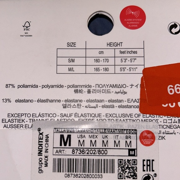 Zara black tights w dots - Picture 4 of 4